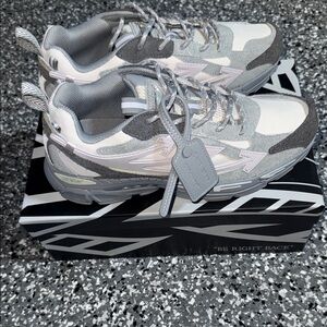 Off-White Gray and White Sneakers